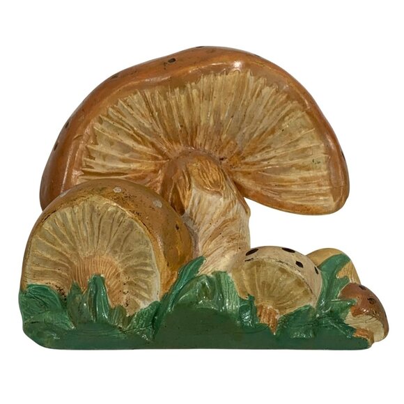 1970s Hand-Painted Decorative Groovy Mushroom Plaster Chalkware Wall Decor - Picture 2 of 6